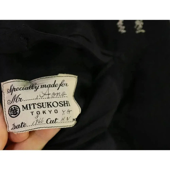 Mitsukoshi Tokyo Bespoke Vintage 1966 Solid Black 2-Btn Wool Blazer 42S - Picture 8 of 8